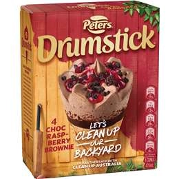 Peters Drumstick Choc Raspberry Brownie 4 Pack