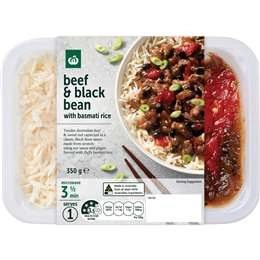 Woolworths Beef & Black Bean With Basmati Rice 350g