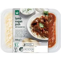 Woolworths Lamb Rogan Josh With Basmati Rice 350g