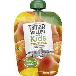 Tamar Valley Dairy Kids Greek Yoghurt Pouch Tropical 110g