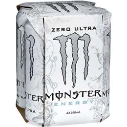 Monster Energy Ultra Multipack Cans 500ml X4 Pack