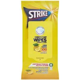 Strike Disinfectant Wipes Lemon 100 Pack