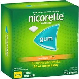 Nicorette Quit Smoking Extra Strength Nicotine Gum Freshfruit 210 Pack