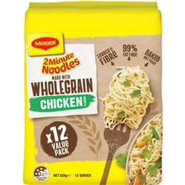 Maggi 2 Minute Wholegrain Chicken Flavour Instant Noodles 12 Pack