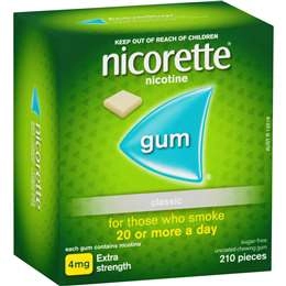 Nicorette Quit Smoking Extra Strength Nicotine Gum Classic 210 Pack