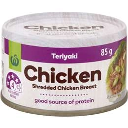 Woolworths Canned Shredded Chicken Teriyaki 85g