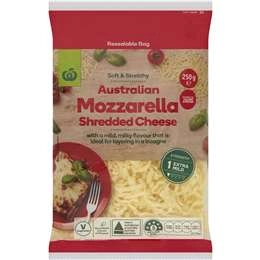 Woolworths Mozzarella Shredded Cheese 250g