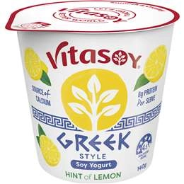 Vitasoy Greek Style Soy Yogurt Hint Of Lemon 140g