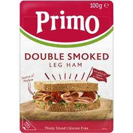 Primo Double Smoked Sliced Leg Ham  100g