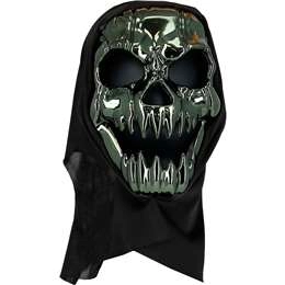 Halloween Deluxe Mask Skull Charcoal Grey Each