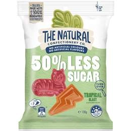 The Natural Confectionery Co. 50% Less Sugar Lollies Tropical Blast 130g