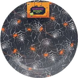 Halloween Disposable Plates Black 8 Pack