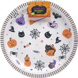 Halloween Disposable Plates White 8 Pack