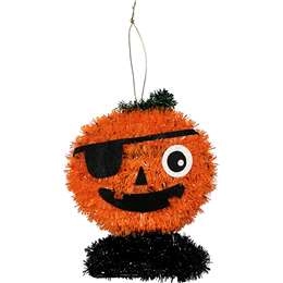 Halloween Tinsel Tabletop Pumpkin  Each