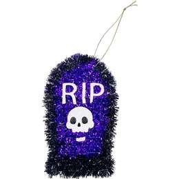 Halloween Tinsel Tabletop Tombstone  Each