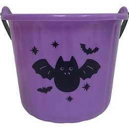 Halloween Trick Or Treat Pail Bat Purple Each