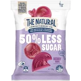 The Natural Confectionery Co. 50% Less Sugar Lollies Berry Wave 130g