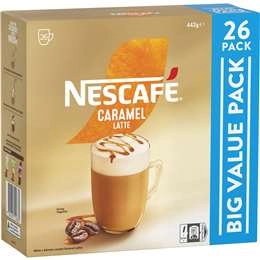 Nescafe Caramel Latte Coffee Sachets 26 Pack