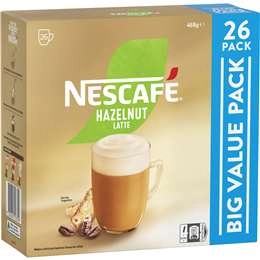 Nescafe Hazelnut Latte Coffee Sachets 26 Pack