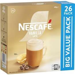 Nescafe Vanilla Latte Coffee Sachets 26 Pack