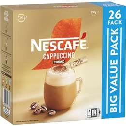 Nescafe Cappuccino Strong Coffee Sachets 26 Pack