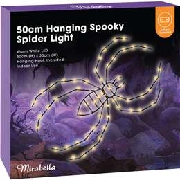 Mirabella 50cm Hanging Spooky Spider Light Each