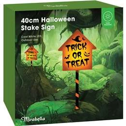 Mirabella 40cm Halloween Stake Sign Trick Or Treat Each