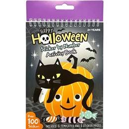 Halloween Sticker By Number Activity Book Each