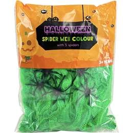 Halloween Spider Webs Colours Assorted With 5 Spiders Each