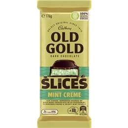 Cadbury Old Gold Slices Mint Crème Dark Chocolate Block 176g