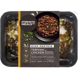 Strength Meals Co High Protein Teriyaki Chicken With Edamame & Brown Rice 350g