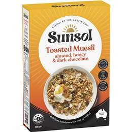 Sunsol Toasted Muesli Almond Honey & Dark Chocolate 500g