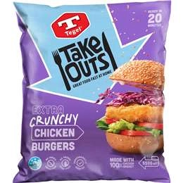 Tegel Take Outs Extra Crunchy Chicken Burgers 550g