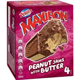 Peters Maxibon Peanut Jams With Butter 4 Pack