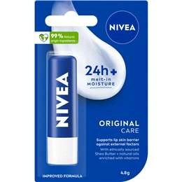 Nivea Lip Original Moisturising Lip Balm For Dry & Cracked Lips 4.8g