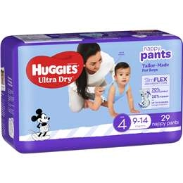 Huggies Ultra Dry Nappy Pants Boys Size 4 (9-14kg) 29 Pack