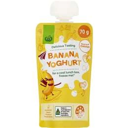 Woolworths Banana Yoghurt Pouch 70g