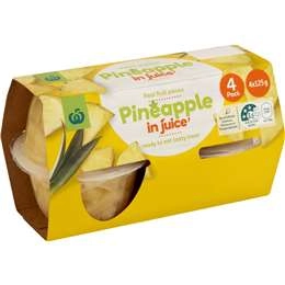 Woolworths Pineapple In Juice 4 Pack