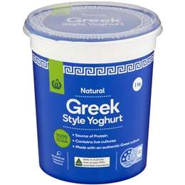 Woolworths Natural Greek Style Yoghurt  1kg