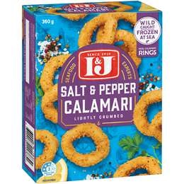 I&j Salt & Pepper Calamari Rings Lightly Crumbed 360g