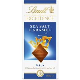 Lindt Excellence Sea Salt Caramel Milk Chocolate Block 100g