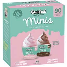 Twisted Minis Frozen Yoghurt Dessert Assorted 4 Pack