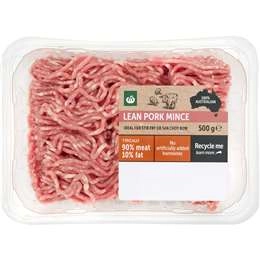 Woolworths Lean Pork Mince 500g