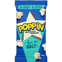 Poppin Microwave Popcorn Sea Salt Flavour 100g