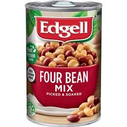 Edgell Four Bean Mix Picked & Soaked Canned Legumes 400g