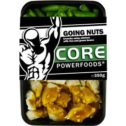 Core Powerfoods Satay Chicken With Rice And Green Beans 350g