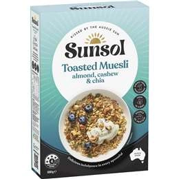 Sunsol Toasted Muesli Almond Cashew & Chia 500g