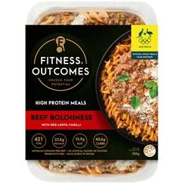 Fitness Outcomes Beef Bolognese With Red Lentil Fusilli 350g