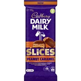 Cadbury Dairy Milk Slices Peanut Caramel Chocolate Block 170g