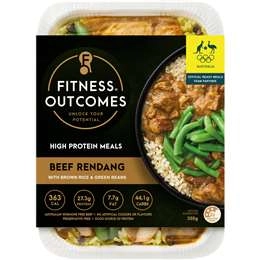 Fitness Outcomes Beef Rendang With Brown Rice & Green Beans 350g